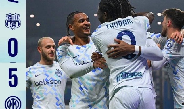 国米客场5球大胜萨索洛 多重利好助力领跑意甲